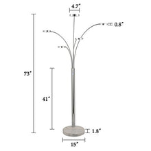 Load image into Gallery viewer, CO-Z Bright LED Floor Lamp with 5 Lights, Modern Dimmable Task Standing Light Fixture with Stable Marble Base for Living Room Office, Contemporary Touch Arch Pole Lamp with Five Adjustable Heads