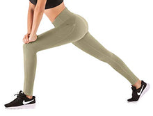 Load image into Gallery viewer, IUGA High Waist Yoga Pants with Pockets, Tummy Control, Workout Pants for Women 4 Way Stretch Yoga Leggings with Pockets (Olive, Small)
