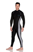 Load image into Gallery viewer, Adults Stinger Swim Suit Full Body Dive Skin UV Protective Swimwear XS Black/Silver