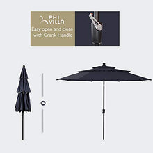 Load image into Gallery viewer, PHI VILLA 10ft Patio Umbrella Outdoor 3 Tier Vented Table Umbrella with 8 Sturdy Ribs (Dark Blue)