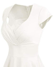 Load image into Gallery viewer, Bbonlinedress Women's 50s Style Retro Vintage Wedding Pin Up 1950s Cocktail Swing Party Dress Off White M