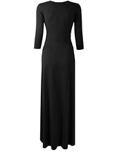 Load image into Gallery viewer, Doublju Women's Long Sleeve Deep V-Neck Top Bodycon Surplice Dress Black XL