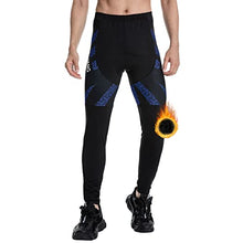 Load image into Gallery viewer, FEIXIANG Cycling Pants for Men, 3D Padded Long Bike Compression Tights MTB Legging Trousers Road Bicycle Mountain Riding Wear (Fleece Blue, Medium)