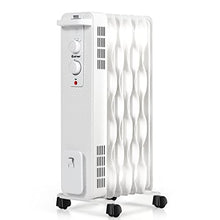 Load image into Gallery viewer, COSTWAY Oil Filled Radiator Heater, 1500W Portable Space Heater with 3 Heating Modes, Adjustable Thermostat, Tip-Over and Overheat Protection, Electric Oil Heaters for Indoor Use Home Office, White