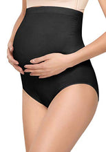 Load image into Gallery viewer, SUNNYBUY Women's Maternity High Waist Underwear Pregnancy Seamless Soft Hipster Panties Over Bump (1Black 1Skin-2pk M)