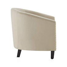 Load image into Gallery viewer, BELLEZE Modern Tub Barrel Accent Chair Upholstered Linen with Nail Head, Beige