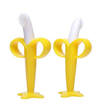 Load image into Gallery viewer, ArtJ4U Baby Toddler Toothbrush Set & Banana Teether for Age 6-24 Month Silicone Infant Training Finger toothbrushes,Extra Soft Bristle for Baby Teeth & Infant Gums,BPA Free(6 Pack)
