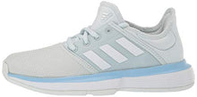 Load image into Gallery viewer, adidas Unisex-Kid's CourtJam Tennis Shoe, Blue Tint/White/Glow Blue, 3 M US Little Kid