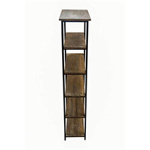 Load image into Gallery viewer, Alaterre Furniture Sonoma 70" Tall 5-Shelf Metal and Solid Wood Bookcase, Brown