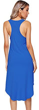 Load image into Gallery viewer, WiWi Soft Bamboo Nightgowns for Women Sleeveless Racerback Pajamas Chemise Nightgown Plus Size Sleepshirts S-4X, Bright Blue, Large