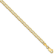 Load image into Gallery viewer, 14k Yellow Gold 3.7mm Solid Flat Cuban Bracelet Chain 8 Inch Curb Miami Fine Jewelry For Women Gifts For Her