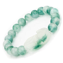 Load image into Gallery viewer, Fengshui Wealth Prosperity Jade Bracelet for Women Men 10mm Bead with Pi Xiu/Pi Yao Attract Wealth and Good Luck Dark Green