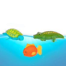 Load image into Gallery viewer, Battat – Wind-Up Bath Toys – 4 pcs – Animal Water Toys for The Tub, Pool – Floating, Swimming – Turtle, Fish, Croc, Whale – for Toddlers – 2 Years +, Brown/a (BT2642Z)
