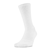 Load image into Gallery viewer, Under Armour Adult Charged Cotton 2.0 Crew Socks, 6-Pairs, White/Gray, Shoe Size: Mens 8-12, Womens 9-12