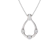 Load image into Gallery viewer, Diamondere Natural and Certified Diamond Drop Shape Petite Necklace in 14k White Gold | 0.22 Carat Pendant with Chain