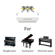 Load image into Gallery viewer, HOSEYIN Wood Adjustable Lifting Piano Pedal Extender Bench for Kids, Height Adjustable Piano Foot Pedal,Design with 3 Pedal(Bright White)