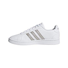 Load image into Gallery viewer, adidas Women's Grand Court Tennis Shoe, White/Platino Metallic/White, 7 M US