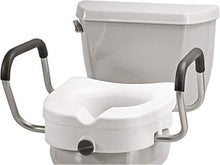 Load image into Gallery viewer, NOVA Medical Products NOVA Elevated Raised Toilet Seat with Removable, Adjustable Padded Arms, 20” Width Between Arms, Locking, Easy On and Off, for Standard and Elongated Toilets, White