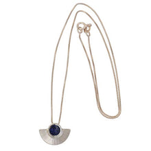 Load image into Gallery viewer, NOVICA Lapis Lazuli .925 Sterling Silver Pendant Necklace, 15.75", Half Blade'