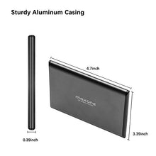 Load image into Gallery viewer, Maxone 500GB Ultra Slim Portable External Hard Drive HDD USB 3.0 for PC, Mac, Laptop, PS4, Xbox one - Charcoal Grey