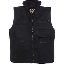 Load image into Gallery viewer, Humvee Cotton Ranger Vest with Hideaway Hood, Black, XX-Large
