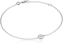 Load image into Gallery viewer, 14k White Gold Solitaire Bezel Set Diamond with Lobster Clasp Strand Bracelet (1/4cttw, J-K Color, I2-I3 Clarity)