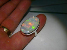 Load image into Gallery viewer, ROSE JEWELRY 925 Silver Ring Woman Man White Fire Opal Moon Stone Wedding Engagement Size6-10 (10)