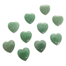 Load image into Gallery viewer, 10Pcs Natural Polished Love Heart Shaped Healing Palm Green Aventurine Quartz Crystal Stone Shiny Carved Reiki Specimens Gemstone Adorn Decoration 0.99X0.99X0.47 inch (10Pcs Green Aventurine)