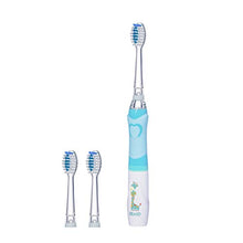 Load image into Gallery viewer, SEAGO Kids Electric Toothbrush, Sonic Tooth Brush Soft Bristles Battery Powered with Smart Timer and Colorful LED Waterproof for Baby & Kids with 2 Soft Bristles, Green
