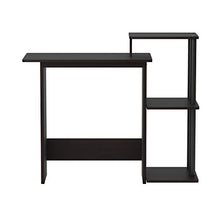 Load image into Gallery viewer, FURINNO Efficient Home Laptop Notebook Computer Desk, Square Side Shelves, Espresso/Black
