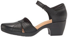 Load image into Gallery viewer, Clarks Emily Rae Pump, Black Leather, 7.5 Wide