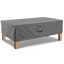 Load image into Gallery viewer, Vailge Rectangular Coffee Table Cover - Outdoor Lawn Patio Furniture Covers with Padded Handles and Durable Hem Cord - Heavy Duty and Waterproof,Fits Large Rectangular Coffee Table (Grey)