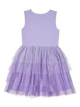Load image into Gallery viewer, Disney Girl's Elsa and Anna Frozen Ballerina Tutu Ruffle Skirt Dress, Glitter Lavender, M (7/8)