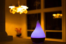 Load image into Gallery viewer, XBrand Bamboo/Glass Aromatherapy Essential Oil Diffuser & Color Changing Mist Humidifier, 10 Inch Tall, Brown & White