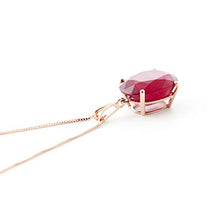Load image into Gallery viewer, Galaxy Gold 7.7 ct 14k 18" Solid Rose Gold Necklace Oval-shaped Ruby Pendant