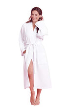 Load image into Gallery viewer, Luxurious Soft Absorbent Lightweight Long Kimono Waffle Spa Bathrobe for Women (Medium, White)