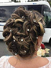 Load image into Gallery viewer, canjoyn 24 Pcs Bridal Gem Spin Hair Pins Swirl Hair Twists Coils Wedding Spiral Twist Hairpins Shiny Rhinestone Crystal Twisters Metal Spiral Updo Prom (White)