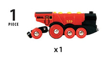 Load image into Gallery viewer, BRIO World 33592 Mighty Red Action Locomotive | Battery Operated Toy Train With Light and Sound Effects for Kids Age 3 and Up