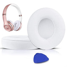Load image into Gallery viewer, SoloWIT Earpads Cushions Replacement for Beats Solo 2 & Solo 3 Wireless On-Ear Headphones, Ear Pads with Soft Protein Leather, Added Thickness - White