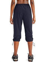 Load image into Gallery viewer, SANTINY Women's Hiking Cargo Pants Lightweight Quick Dry Outdoor Capris for Women Camping Athletic UPF 50 Zipper Pockets(02-Navy_L)