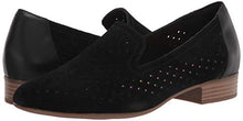 Load image into Gallery viewer, Clarks womens Juliet Hayes Loafer Flat, Black Suede, 8 US