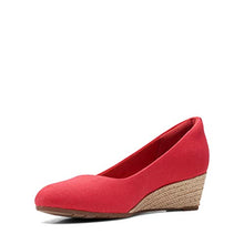 Load image into Gallery viewer, Clarks womens Mallory Luna Closed Wedge Platform, Red Textile, 7 US