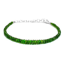 Load image into Gallery viewer, Myhealingworld Natural Faceted Chrome Diopside Beads 6.5 Inch Beaded Bracelet with Additional 2 inch Extension. Bead Size Varies from 2mm to 5mm.