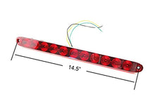 Load image into Gallery viewer, iJDMTOY 15-Inch Truck Trailer Tailgate Red LED ID Light Bar Compatible With Chevrolet Dodge Ford GMC Nissan Toyota etc, Functions as Tail Light, Brake Lamp & Turn Signal Lights, Dark Red Lens