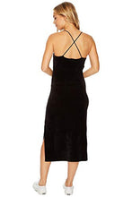Load image into Gallery viewer, Juicy Couture Stretch Velour Cross-Back Slip Dress Pitch Black MD (US 6-8)