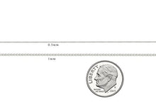 Load image into Gallery viewer, 14K Thin Solid White Gold 0.5mm Box Chain Necklace - 18 Inches