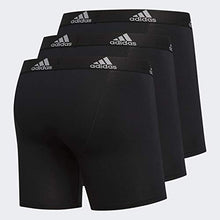 Load image into Gallery viewer, adidas Men's Performance Boxer Briefs Underwear (3-Pack), Black/Black Black/Black Black/Black, LARGE