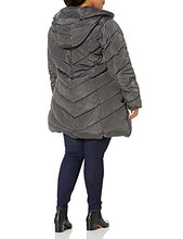 Load image into Gallery viewer, Steve Madden Women's Plus Size Long Outerwear Jacket, Titanium, 1X
