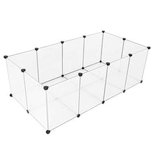Load image into Gallery viewer, SONGMICS Pet Playpen,Fence Cage with Bottom for Small Animals Guinea Pigs, Hamsters, Bunnies,Rabbits, Pet Exercise Run and Crate, Transparent Plastic Panels, ULPC02W