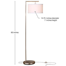 Load image into Gallery viewer, Brightech Montage Modern - Floor Lamp for Living Room Lighting - Bedroom & Nursery Standing Accent Lamp - Mid Century, 5' Tall Pole Light Overhangs Reading - with LED Bulb - Satin Nickel